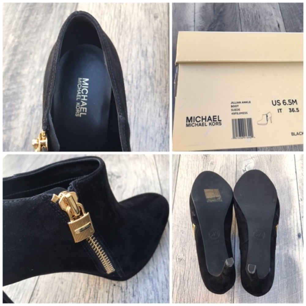 NWT Michael Kors Jillian Ankle Boot Suede Black W - Picture 7 of 7